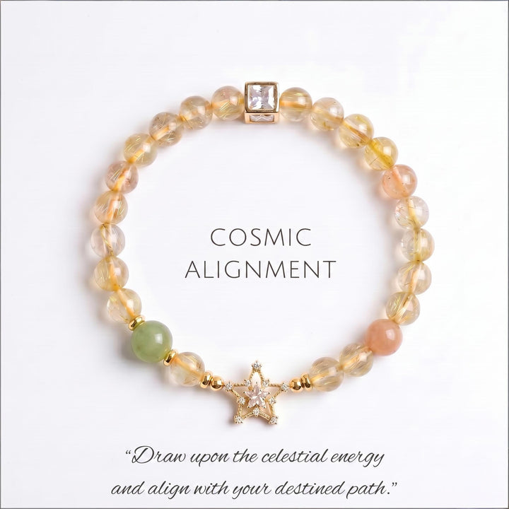 "Gilded Prosperity" | Natural Gold Rutilated Quartz &amp; Citrine Guardian Bracelet