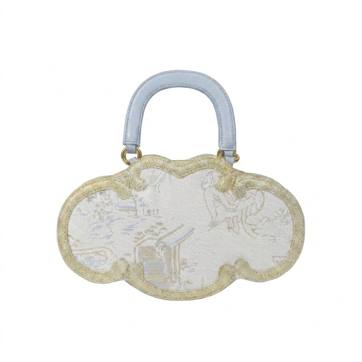 The "Ruyi Cloud" Song Brocade Handbag with Jade-Inspired Handle