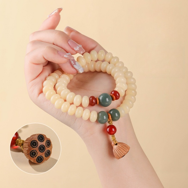 "Pure Lotus" | Natural White Jade Bodhi Bracelet