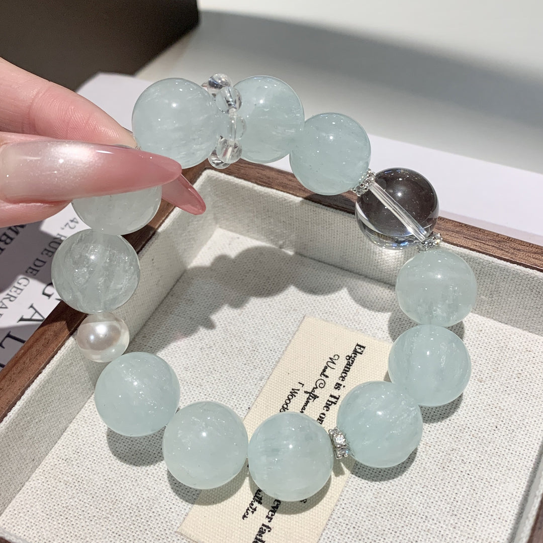 "Spring Dew" | Mint Green Fluorite &amp; Star-Cut Talisman Bracelet