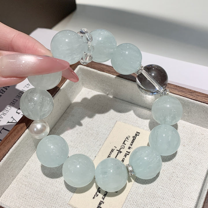 "Spring Dew" | Mint Green Fluorite &amp; Star-Cut Talisman Bracelet