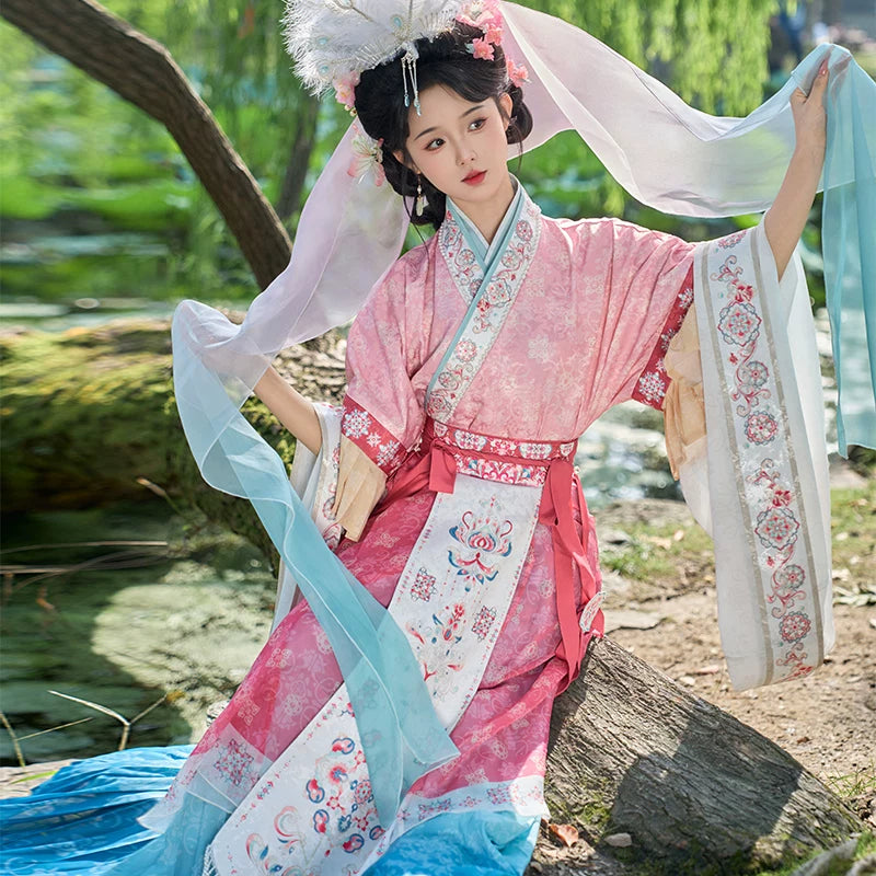 Wei &amp; Jin Dynasty Style Cross-Collar Heritage Wear Set