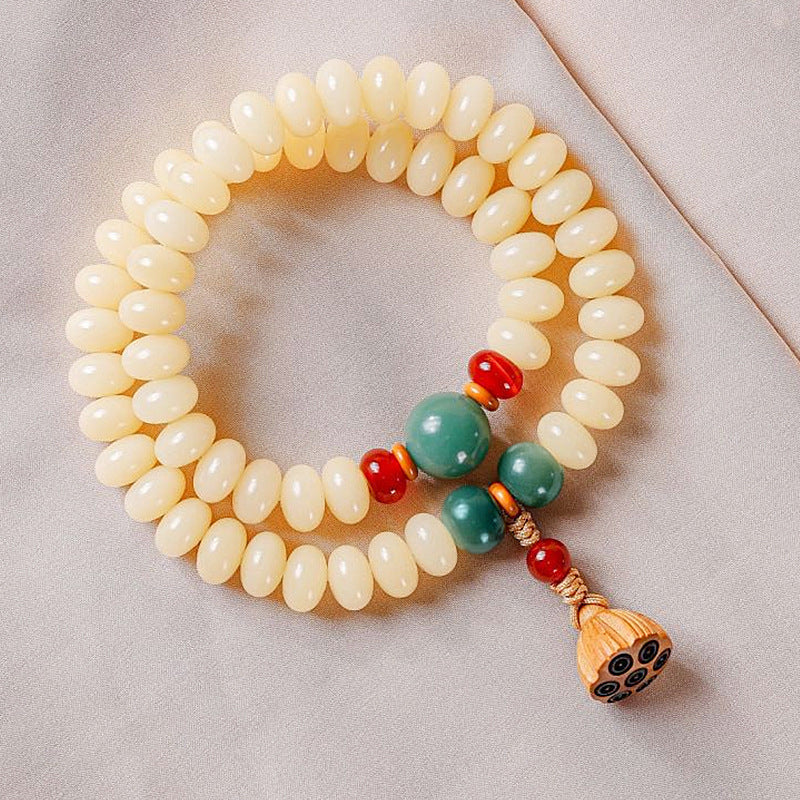 "Pure Lotus" | Natural White Jade Bodhi Bracelet