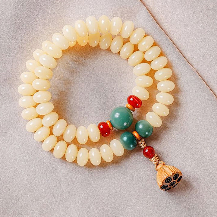 "Pure Lotus" | Natural White Jade Bodhi Bracelet