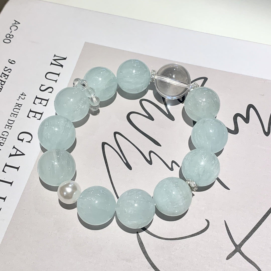 "Spring Dew" | Mint Green Fluorite &amp; Star-Cut Talisman Bracelet