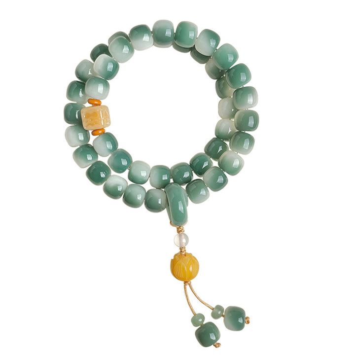 "Jade-Mist Echo" | Moss-Green Bodhi Bracelet