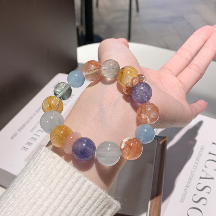 "Amber Embers" | Natural Red &amp; Yellow Fire Quartz Bracelet