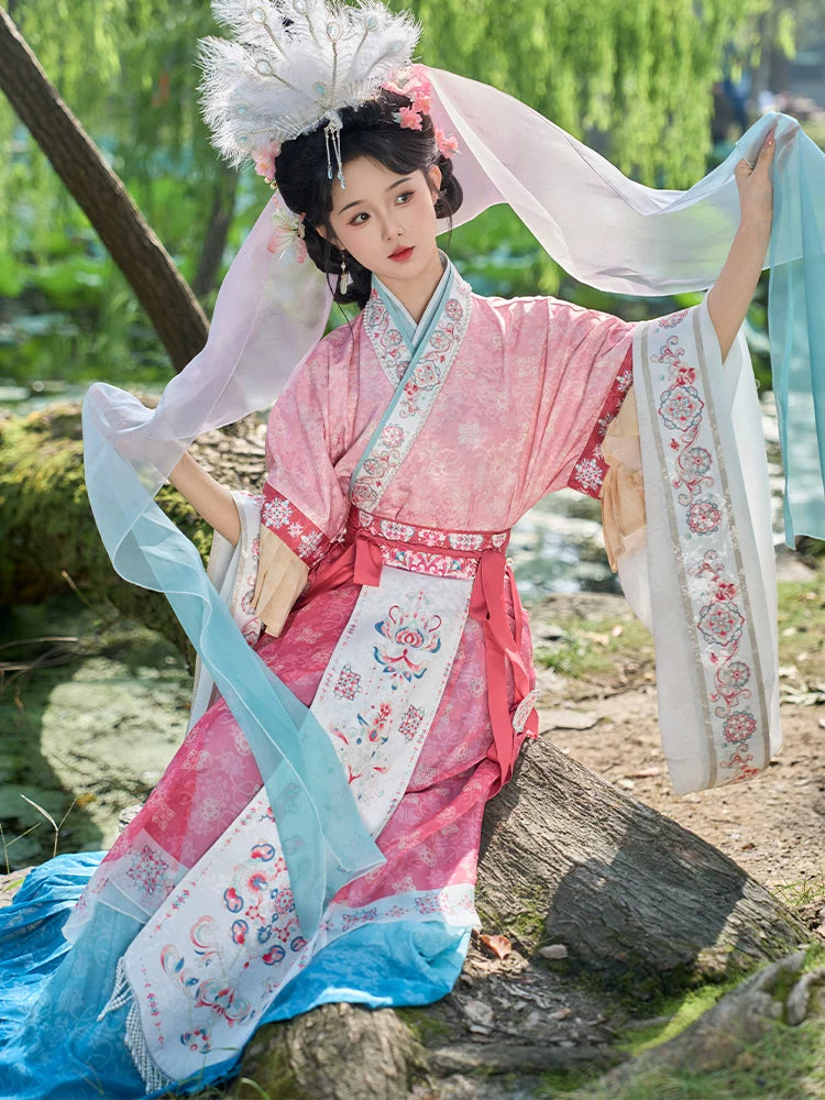 Wei &amp; Jin Dynasty Style Cross-Collar Heritage Wear Set