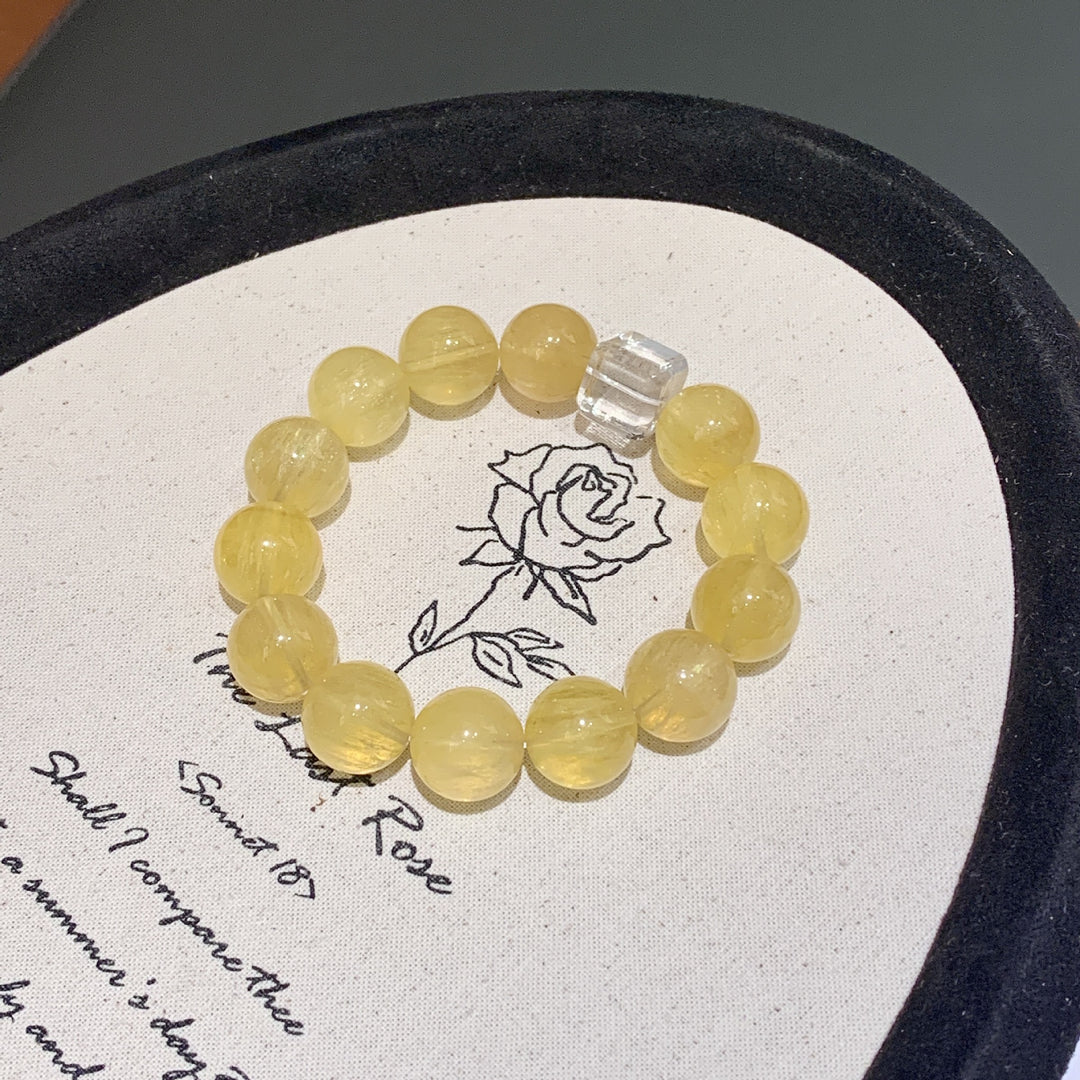 "Golden Silk" | Natural Yellow Fluorite Bracelet