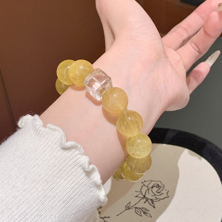 "Golden Silk" | Natural Yellow Fluorite Bracelet