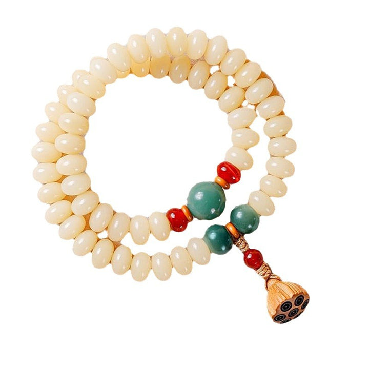 "Pure Lotus" | Natural White Jade Bodhi Bracelet