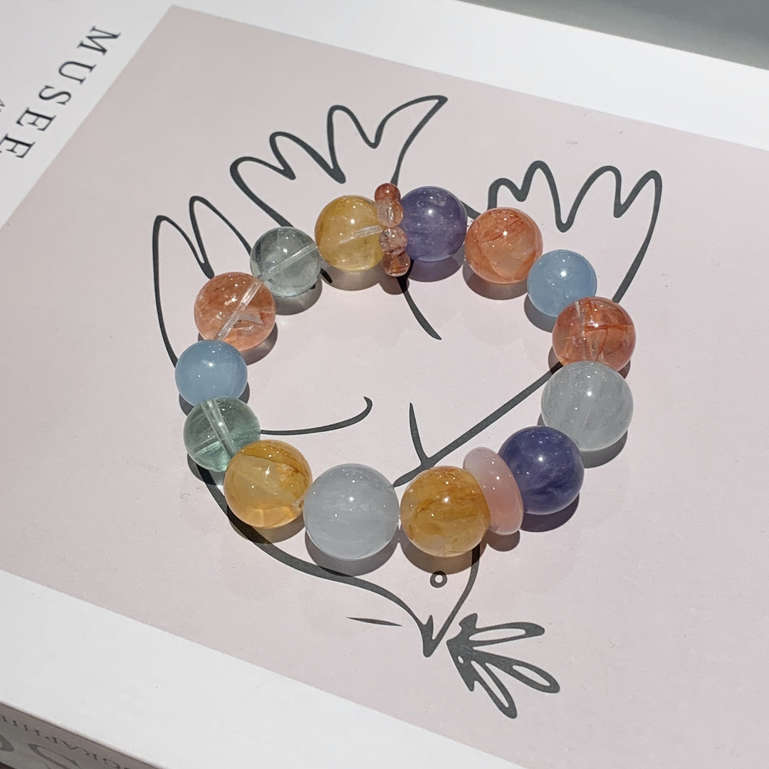 "Amber Embers" | Natural Red &amp; Yellow Fire Quartz Bracelet