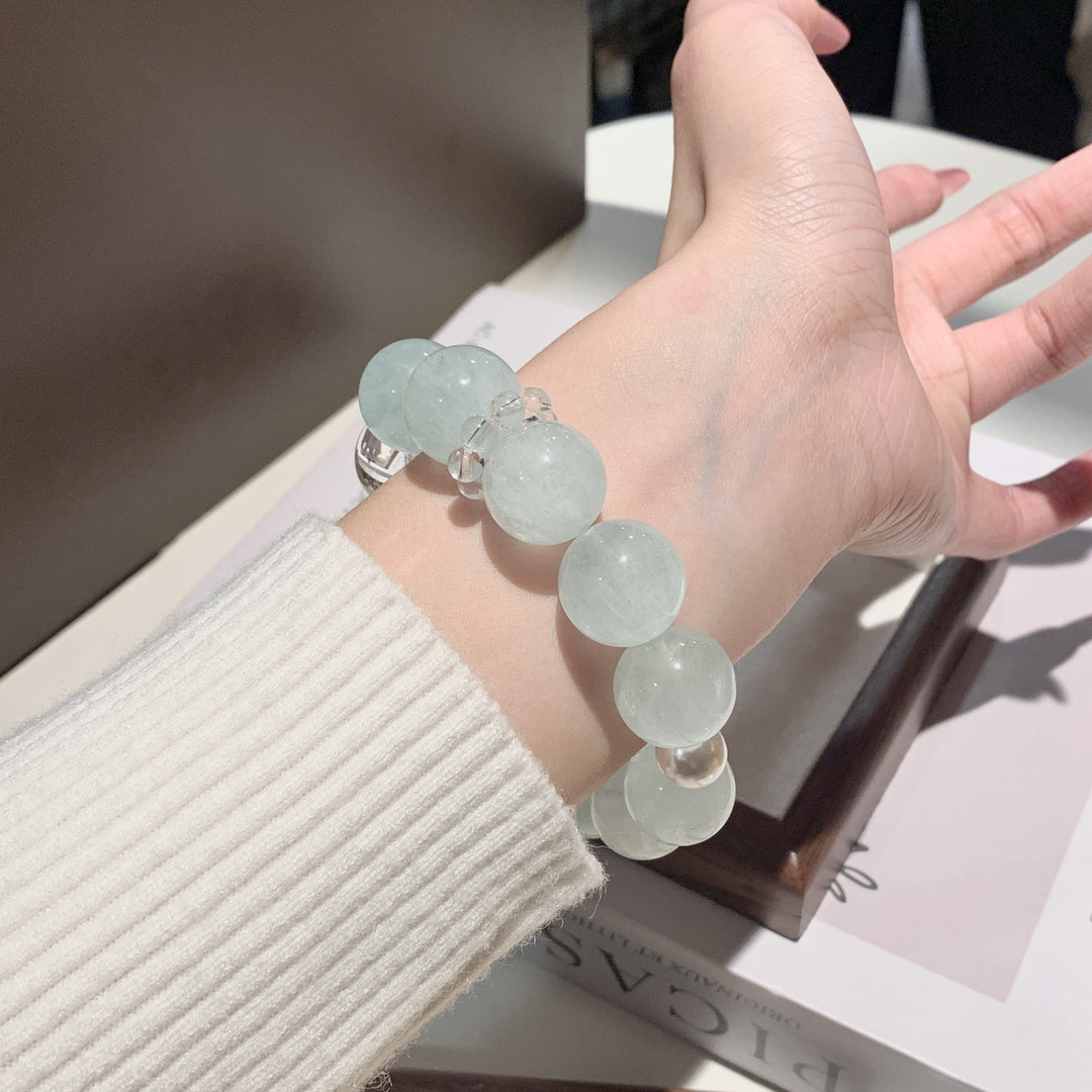 "Spring Dew" | Mint Green Fluorite &amp; Star-Cut Talisman Bracelet