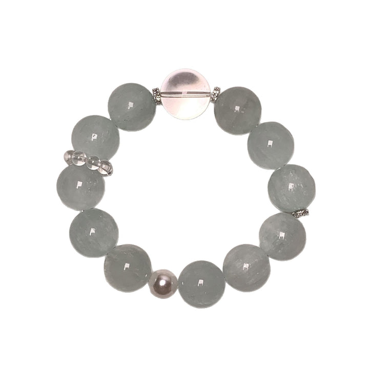 "Spring Dew" | Mint Green Fluorite &amp; Star-Cut Talisman Bracelet