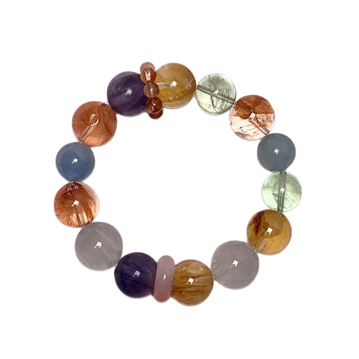 "Amber Embers" | Natural Red &amp; Yellow Fire Quartz Bracelet