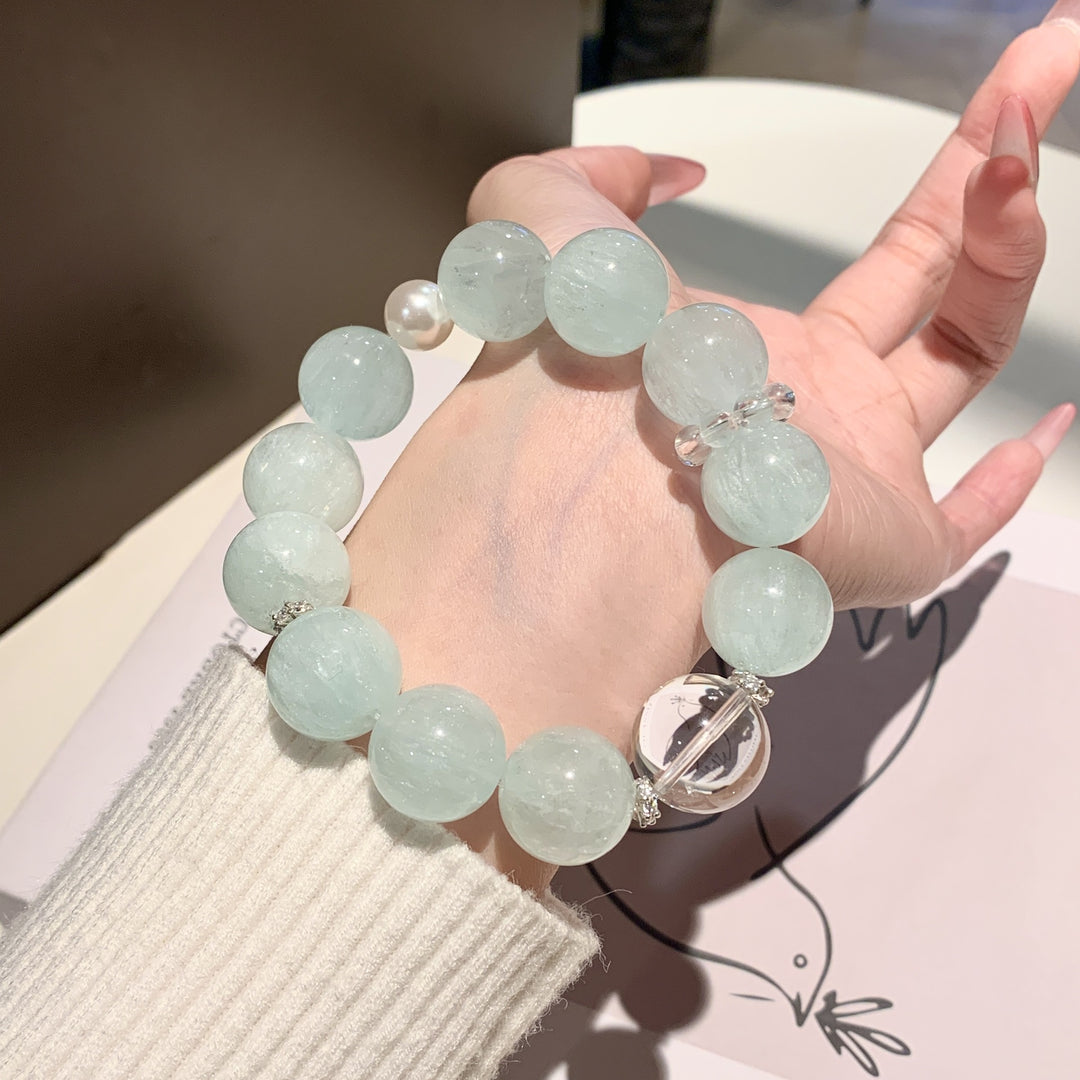 "Spring Dew" | Mint Green Fluorite &amp; Star-Cut Talisman Bracelet