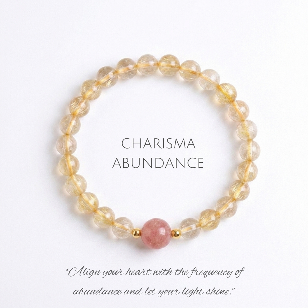 "Gilded Prosperity" | Natural Gold Rutilated Quartz &amp; Citrine Guardian Bracelet