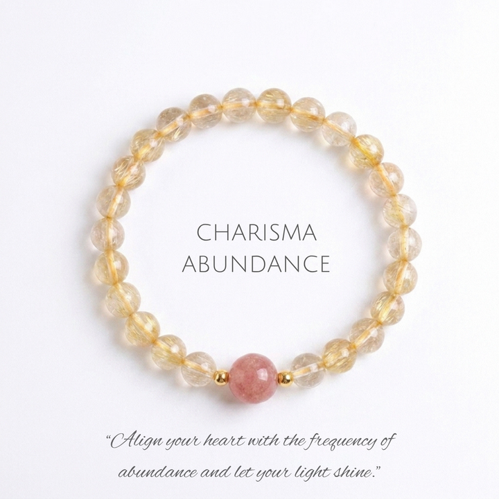 "Gilded Prosperity" | Natural Gold Rutilated Quartz &amp; Citrine Guardian Bracelet