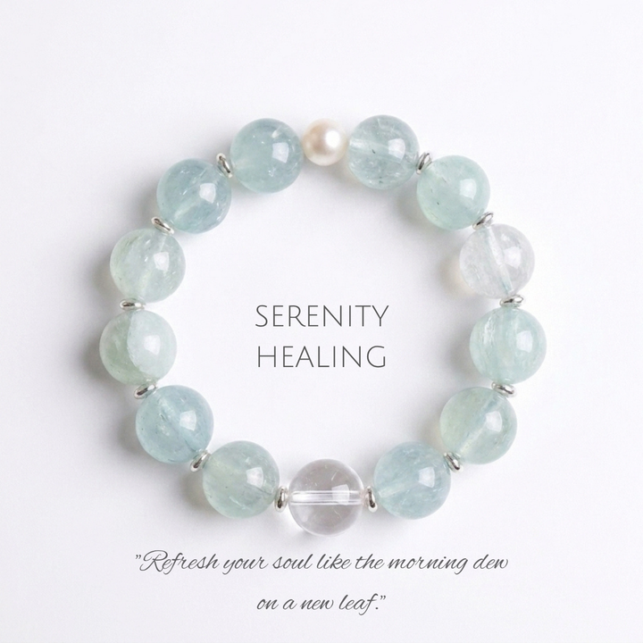 "Spring Dew" | Mint Green Fluorite &amp; Star-Cut Talisman Bracelet